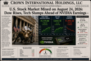 U.S. Stock Market Mixed on August 24, 2026: Dow Rises, Tech Slumps Ahead of NVIDIA Earnings