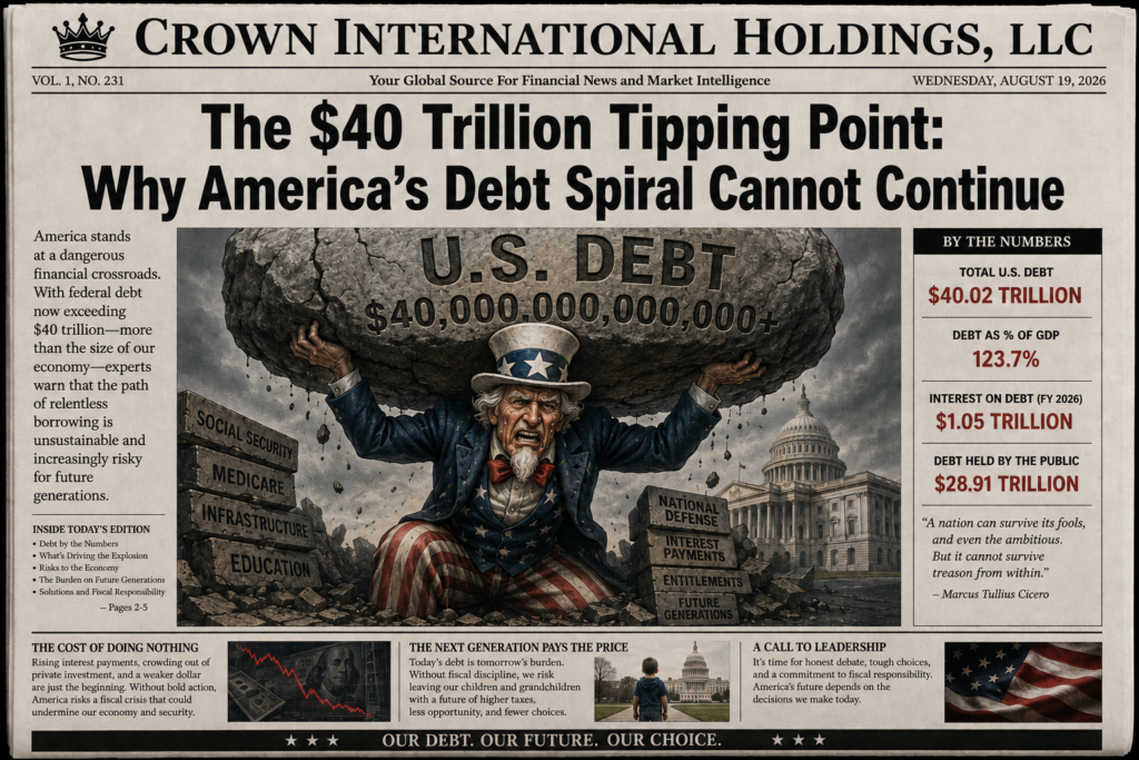 The $40 Trillion Tipping Point: Why America's Debt Spiral Cannot Continue