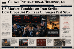 US Market Tumbles on Iran Strike: Dow Drops 374 Points as Oil Surges Past $90