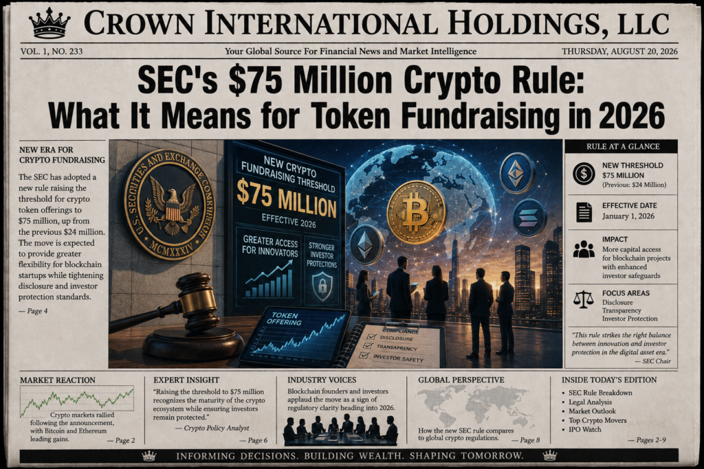 SEC's $75 Million Crypto Rule: What It Means for Token Fundraising in 2026