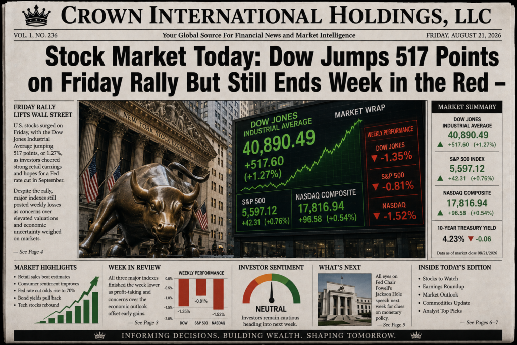 Stock Market Today: Dow Jumps 517 Points on Friday Rally But Still Ends Week in the Red