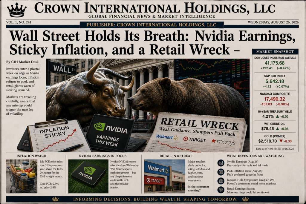 Wall Street Holds Its Breath: Nvidia Earnings, Sticky Inflation, and a Retail Wreck