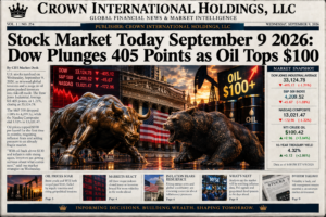 Stock Market Today September 9 2026: Dow Plunges 405 Points as Oil Tops $100
