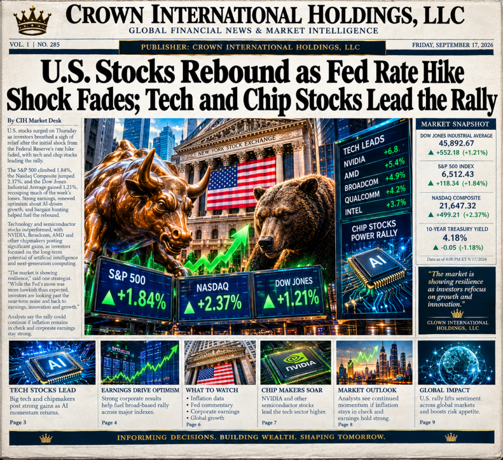 U.S. Stocks Rebound as Fed Rate Hike Shock Fades; Tech and Chip Stocks Lead the Rally
